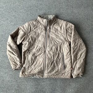 Scheels Jacket Men Large Tan Merino Wool Puffer Removable Sleeve Nylon‎ Full Zip